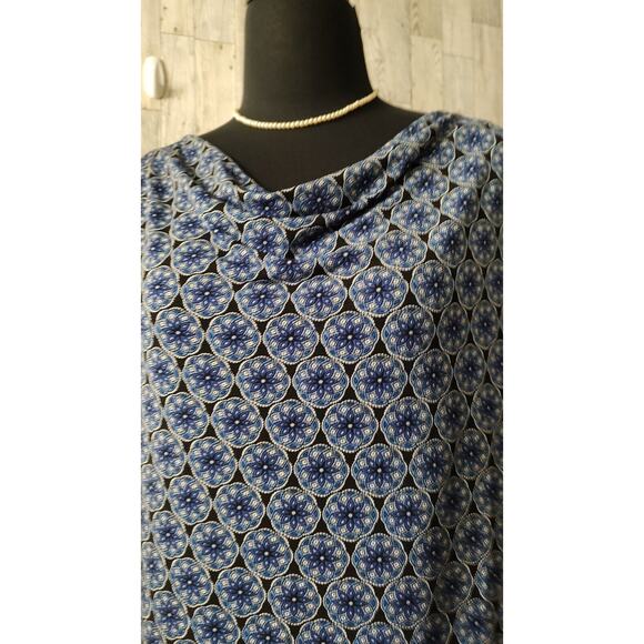 George Woman 2 Piece OUTFIT Skirt Blouse Blue Stretch Size 14 Skirt Size 20 Top - Picture 5 of 9